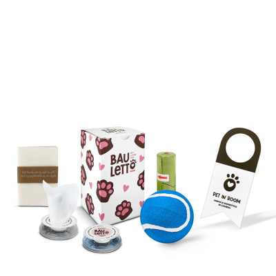 box kit cane in hotel con pallina